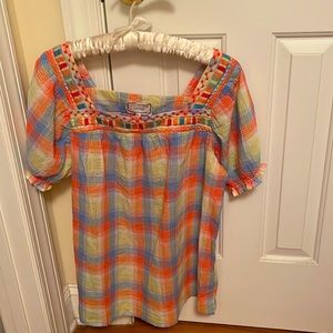 Johnny Was size M Delacey puff sleeve peasant top Brand new  never worn.